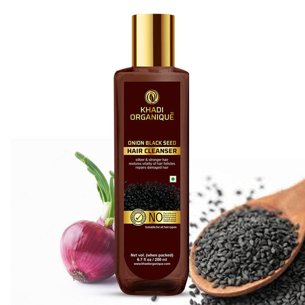 Khadi Organique Onion Black Seed Hair Cleanser/Shampoo - SLS And Paraben Free-200 ml