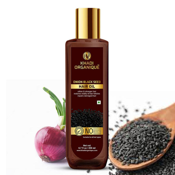Khadi Organique Onion Black Seed Hair Oil-200 ml