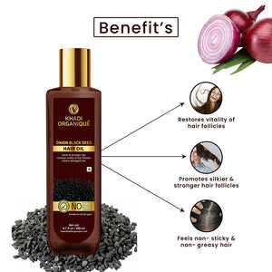 Khadi Organique Onion Black Seed Hair Oil-200 ml