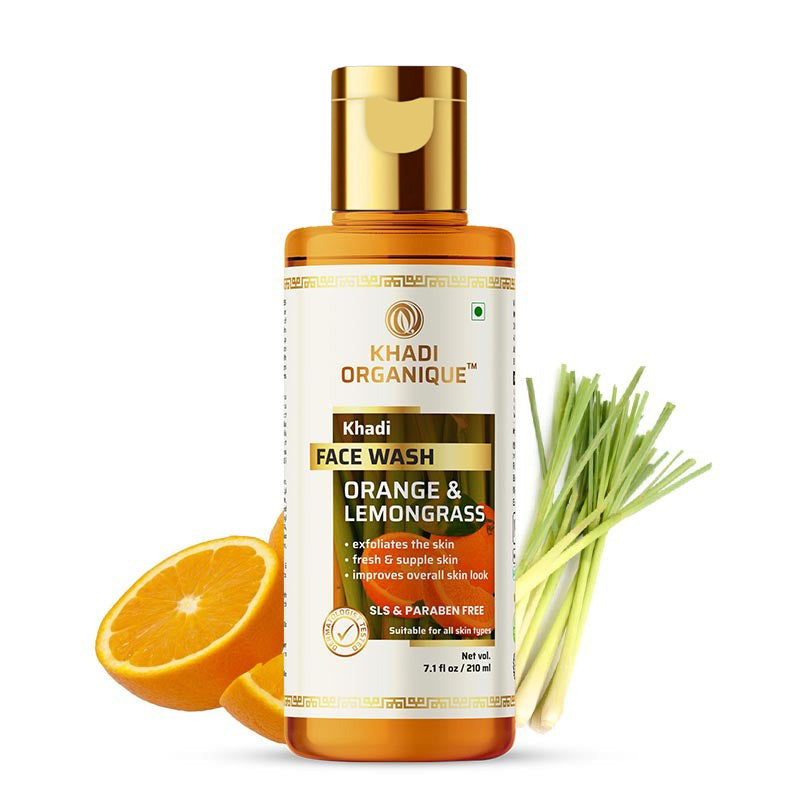 Khadi Organique Orange & Lemongrass Face Wash (SLS & PARABEN FREE)