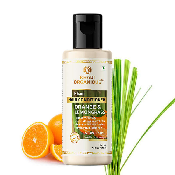 Khadi Organique Orange & Lemongrass Hair Conditioner (SLS & PARABEN FREE)