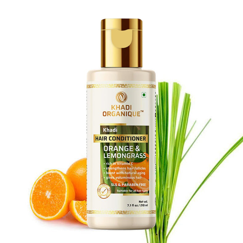 Khadi Organique Orange & Lemongrass Hair Conditioner (SLS & PARABEN FREE) - 210ml