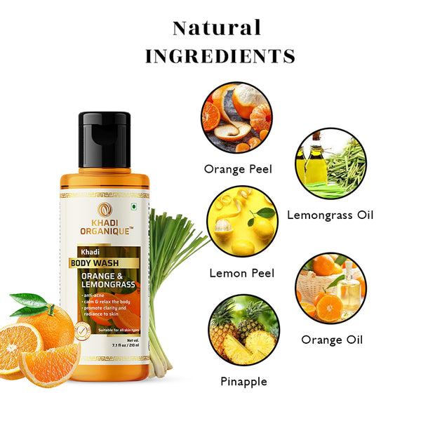 Khadi Organique Orange & Lemongrass Body Wash