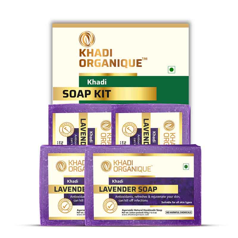 Khadi Organique Lavender Soap Combo Kit