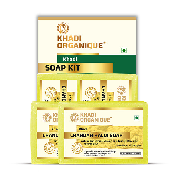 Khadi Organique Chandan Haldi Soap Combo Kit