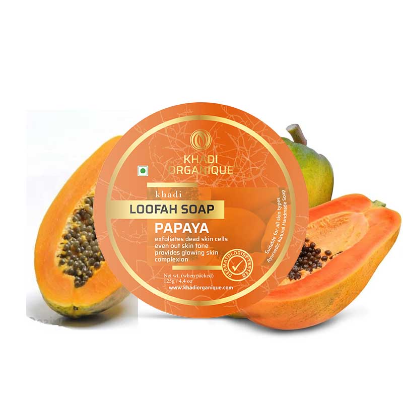 Khadi Organique Papaya Loofah Soap