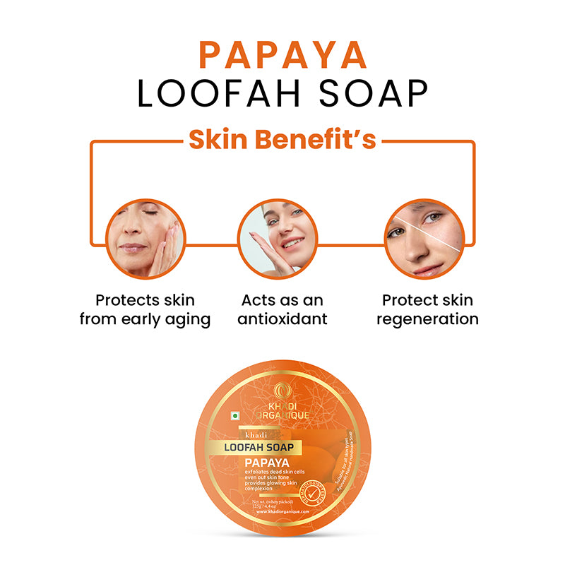 Khadi Organique Papaya Loofah Soap