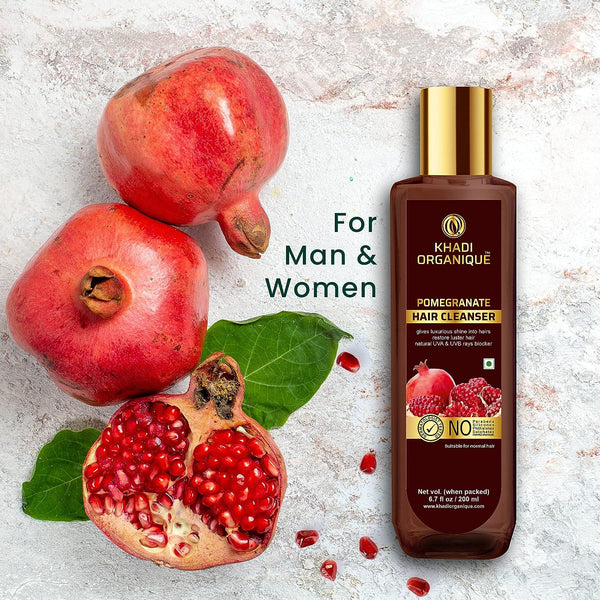 Khadi Organique Pomegranate Hair Cleanser/Shampoo - SLS And Paraben Free-200 ml