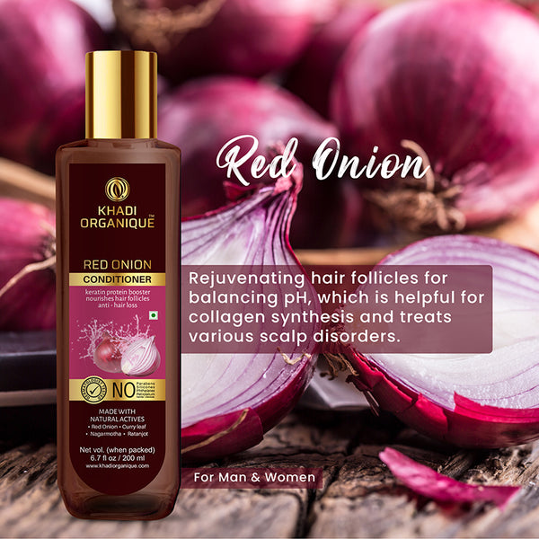 Khadi Organique Red Onion Hair Conditioner - SLS And Paraben Free-200 ml