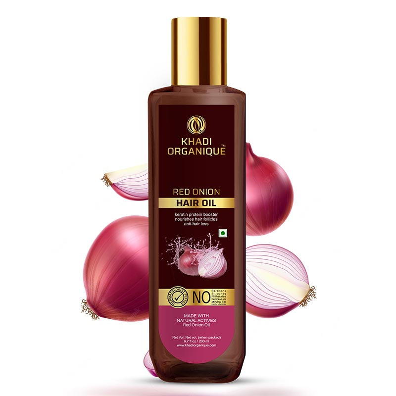 Buy Khadi Organique Red Onion Hair Oil Online for Hair Fall Control
