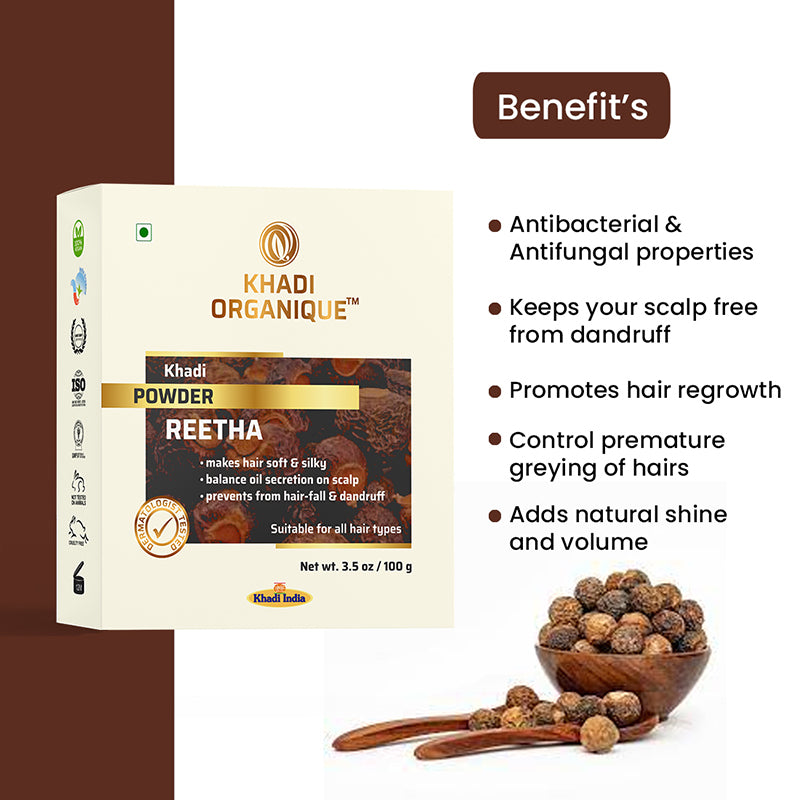 Khadi Organique Reetha Powder | Organic Reetha Powder Natural