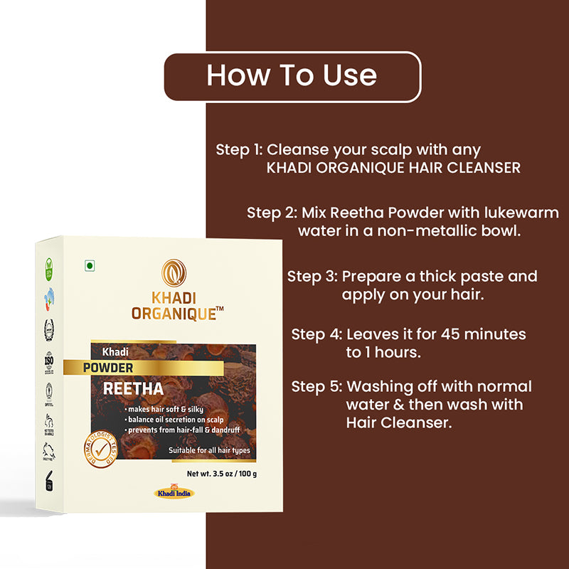 Khadi Organique Reetha Powder | Organic Reetha Powder Natural