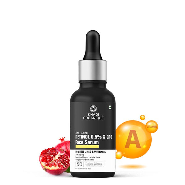 KHADI ORGANIQUE ANTI-AGING FACE SERUM With Retinol 0.5% + Q10 - 30 ml