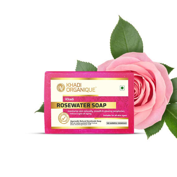 Khadi Organique Rosewater Soap (Pack Of 3)