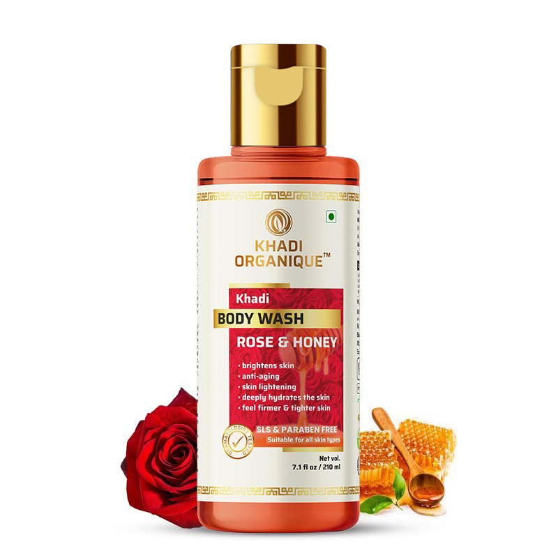 Khadi Organique Rose & Honey Body Wash (SLS & Paraben Free)