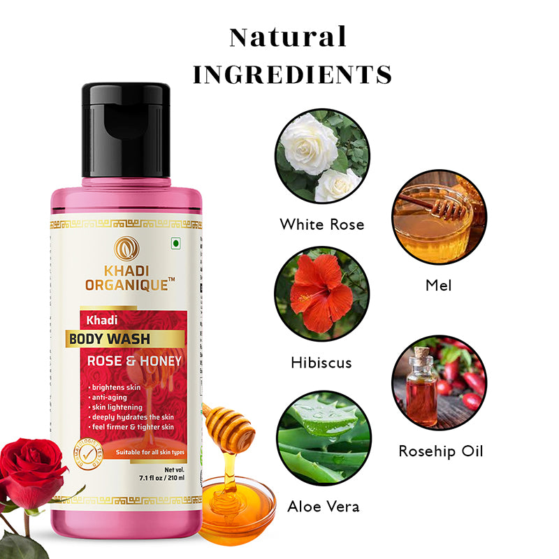 Khadi Organique Rose & Honey Body Wash