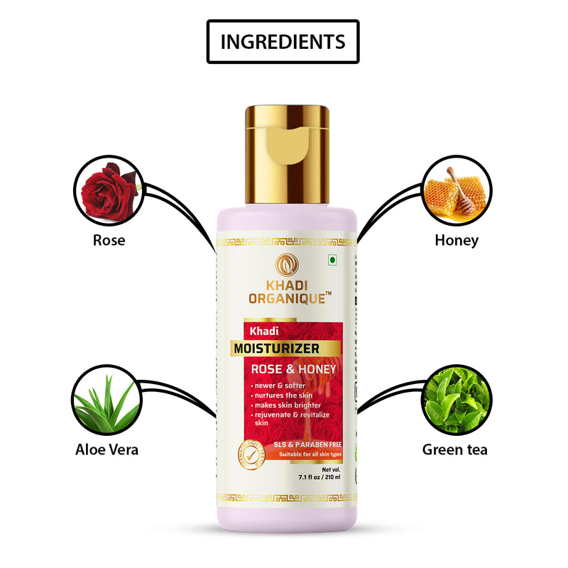 Khadi Organique Rose & Honey Moisturizer (SLS & Paraben Free)