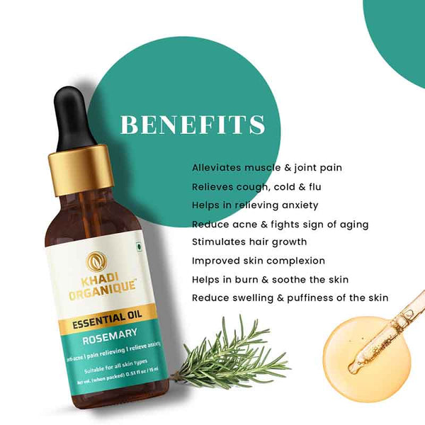 Khadi Organique Rosemary Essential Oil  - 15 ml