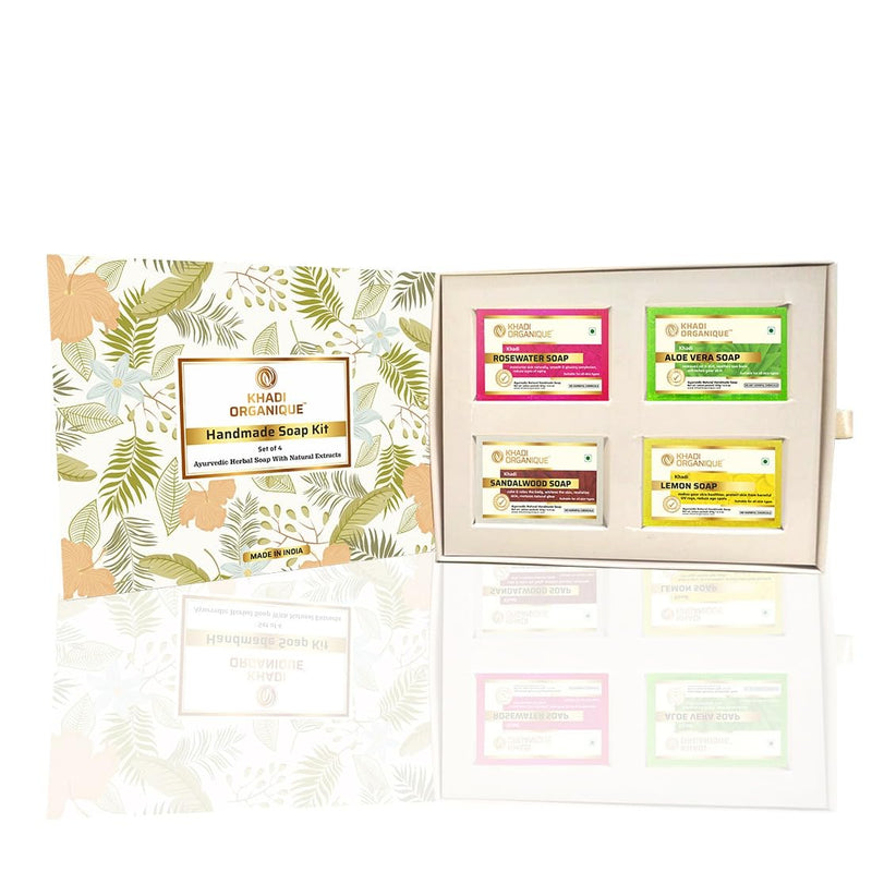 Khadi Organique Natural & Herbal Handmade Set of 4 Soap Kit With Natural Extracts - 400 gm