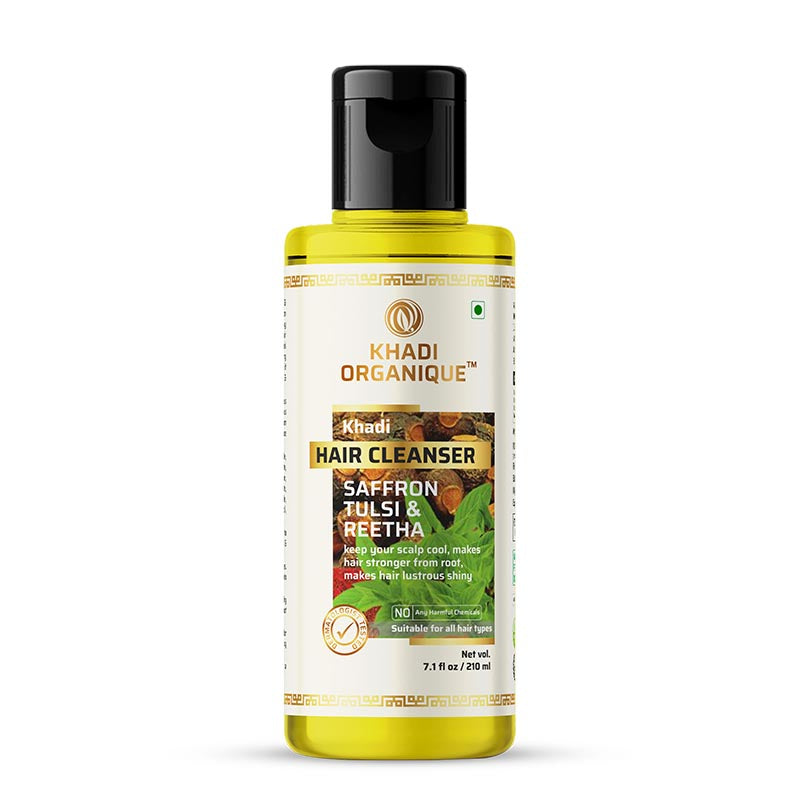 Khadi Organique Saffron Tulsi Reetha Hair Cleanser To Repair