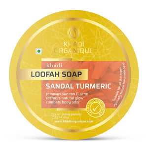Khadi Organique Sandal Turmeric Loofah Soap