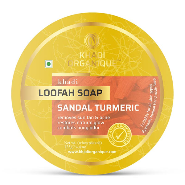 Khadi Organique Sandal Turmeric Loofah Soap