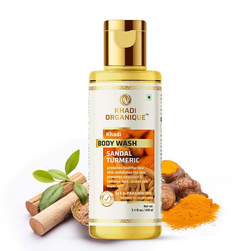 Khadi Organique Sandal Turmeric Body Wash SLS & Paraben Free