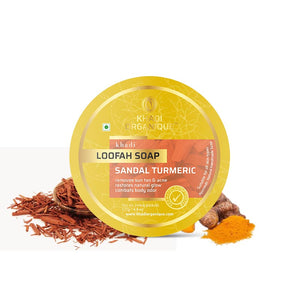 Khadi Organique Sandal Turmeric Loofah Soap