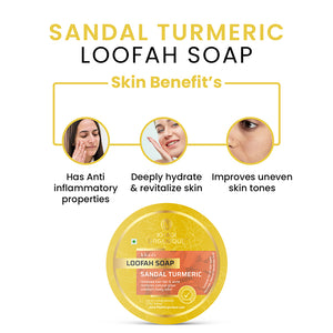 Khadi Organique Sandal Turmeric Loofah Soap