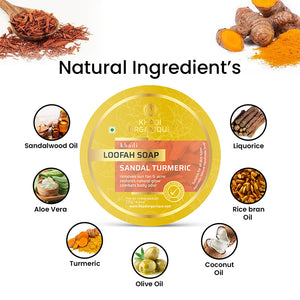 Khadi Organique Sandal Turmeric Loofah Soap