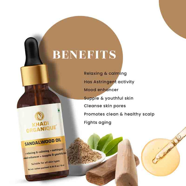 Khadi Organique Sandalwood Aromatic Oil - 15 ml