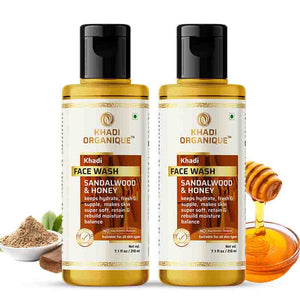 Khadi Organique Sandalwood and Honey Face Wash - pack of 2