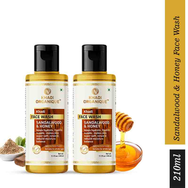 Khadi Organique Sandalwood and Honey Face Wash - pack of 2