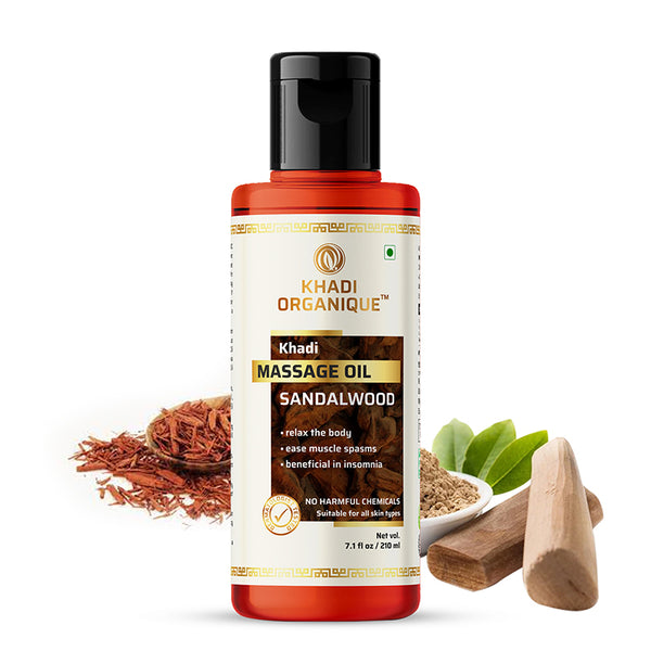 Khadi Organique Sandalwood Massage Oil - 210ml