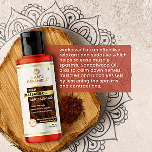 Khadi Organique Sandalwood Massage Oil - 210ml