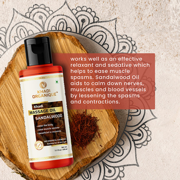 Khadi Organique Sandalwood Massage Oil - 210ml