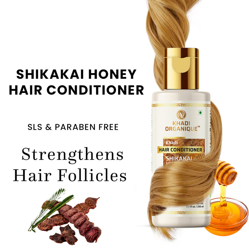 Khadi Organique Shikakai Honey Hair Conditioner - SLS And Paraben Free - 210ml