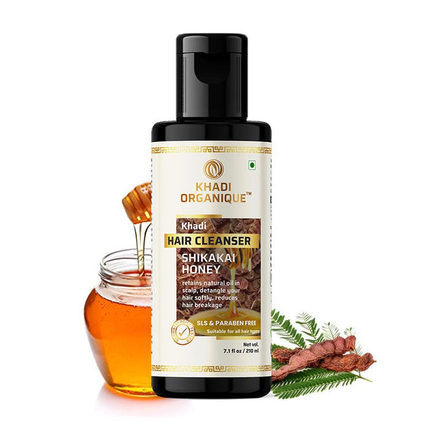 Khadi Organique Shikakai Honey Hair Cleanser (Shampoo) - SLS And Paraben Free -210ml