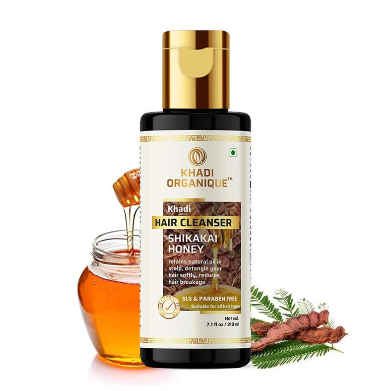 Khadi Organique Shikakai Honey Hair Cleanser (Shampoo) - SLS And Paraben Free -210ml