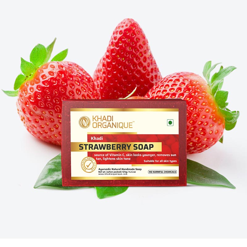 Khadi Organique Strawberry Soap (Pack Of 3)