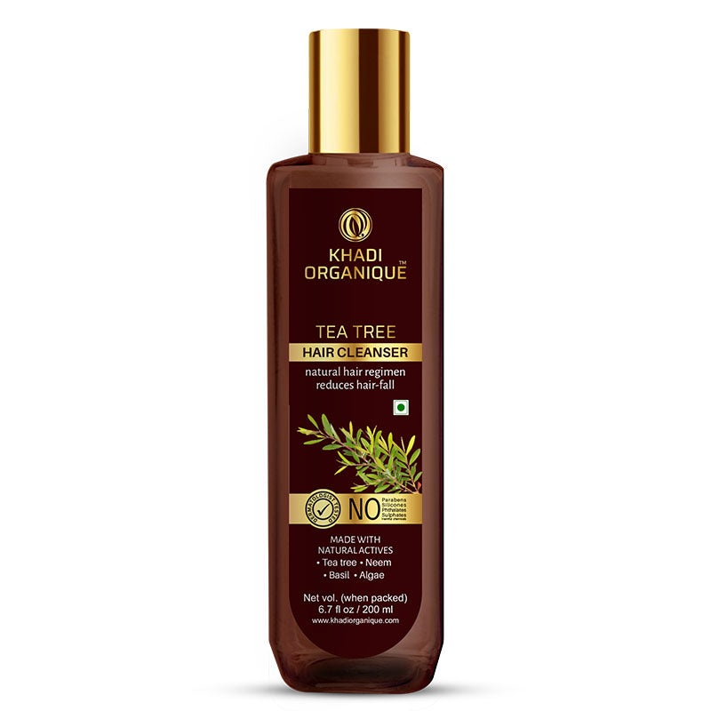 Khadi Organique Tea Tree Hair Cleanser/Shampoo - SLS And Paraben Free-200 ml