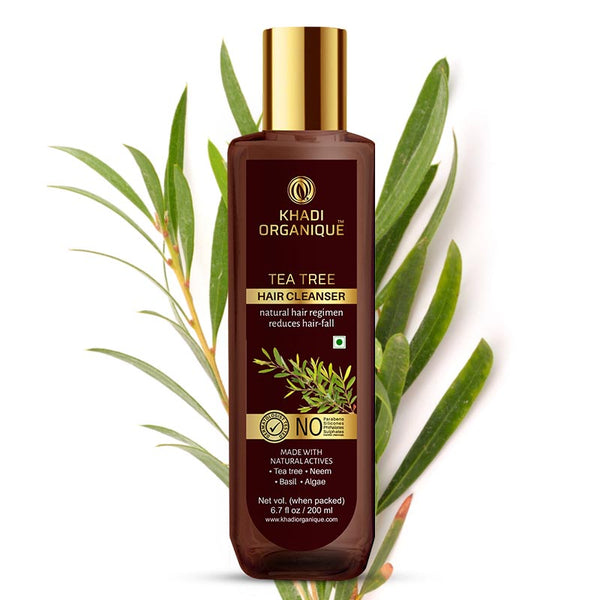 Khadi Organique Tea Tree Hair Cleanser/Shampoo - SLS And Paraben Free-200 ml