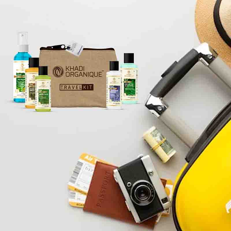 Khadi Organique All in one Travel Kit for Women & Men with Hand Sanitizer spray