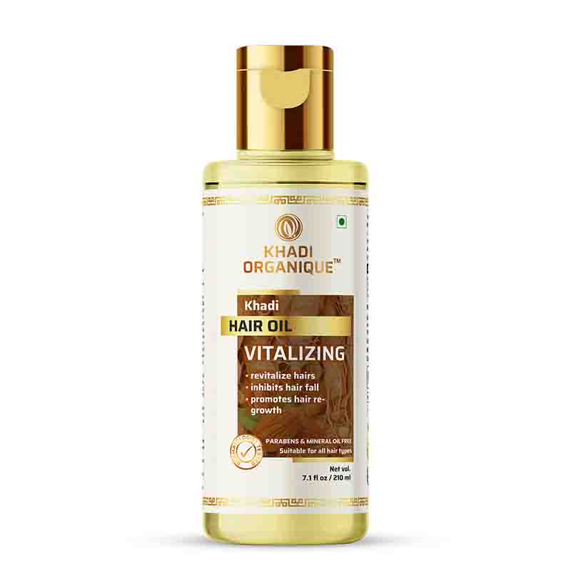 Khadi Organique Vitalising Hair Oil Paraben Mineral Oil Free-210ml