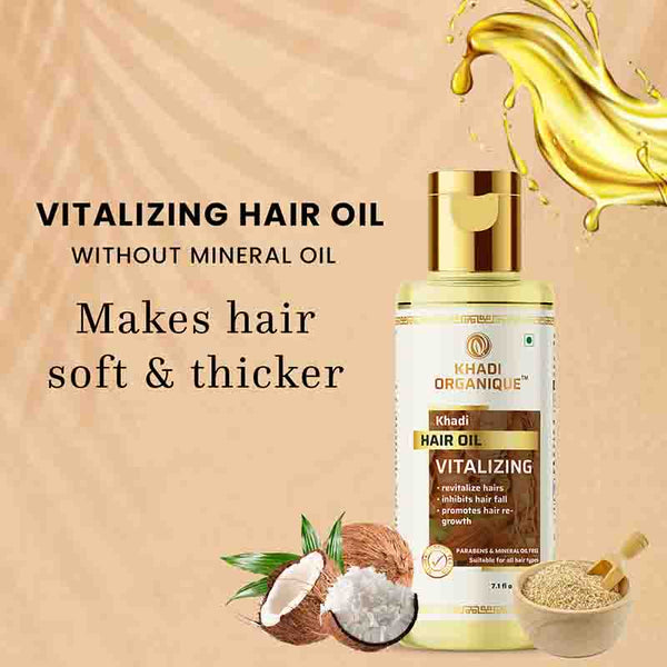 Khadi Organique Vitalising Hair Oil Paraben Mineral Oil Free-210ml