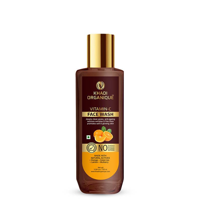 Khadi Organique Vitamin C Face Wash- SLS And Paraben Free-100 ml