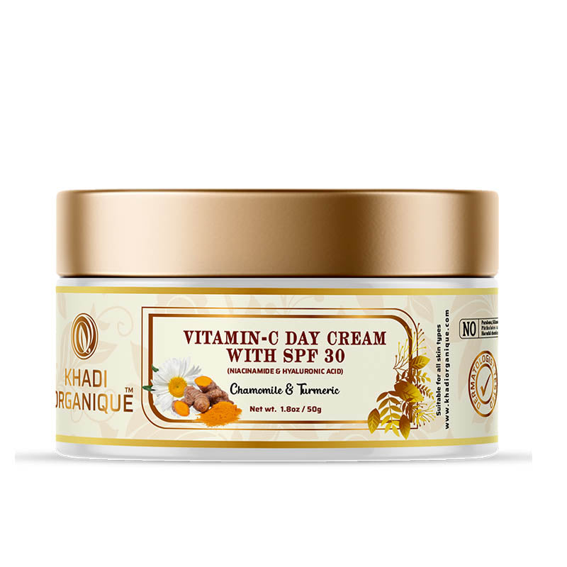 Khadi Organique Vitamin C Day Cream With SPF 30 For Dark Spots & Dull Skin - 50gm