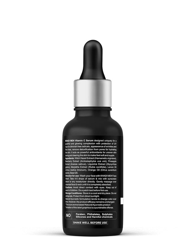 Khadi Men Vitamin C Face Serum For Anti-Aging Brightening Serum with Hyaluronic Acid & Natural Antioxidants for Youthful Radiance