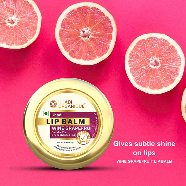 Khadi Organique Wine Grapefruit Lip Balm