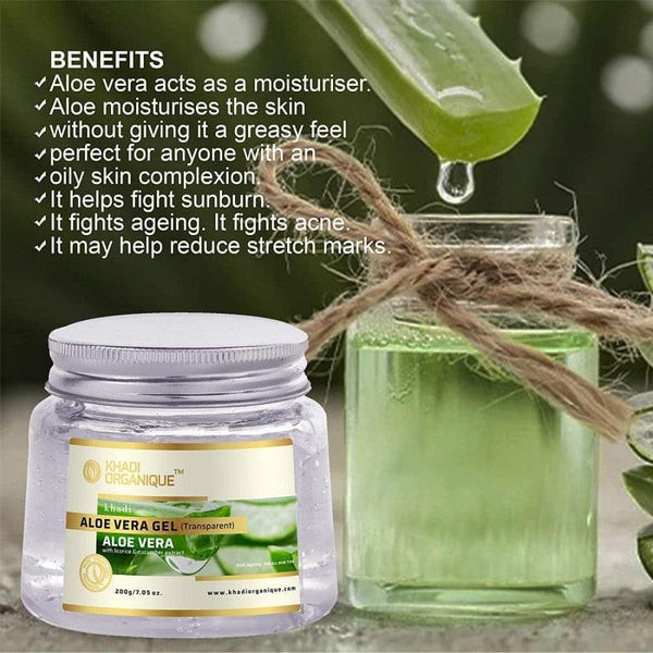 Khadi Organique Aloevera Gel (Transparent) Pack Of 2